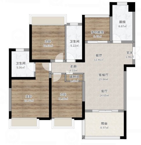 116平米的房子能装修成什么效果？美式风格三居室装修案例！