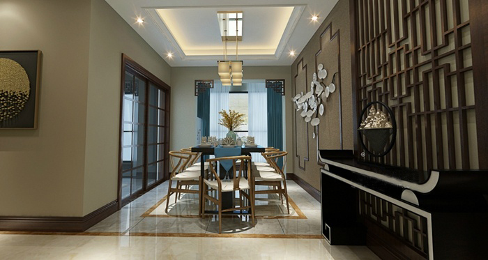 中式风格三居室精美装修，172平米的房子这样装才阔气！