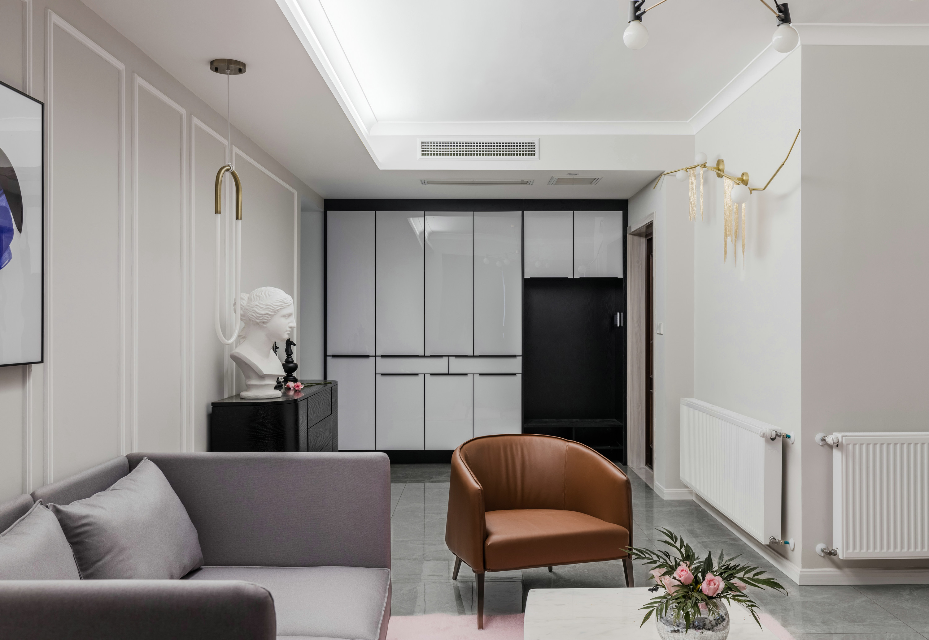东南智汇城三居室，现代风格装修设计。