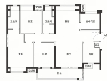 121平米现代风格三居室，预算18万，点击看效果图！