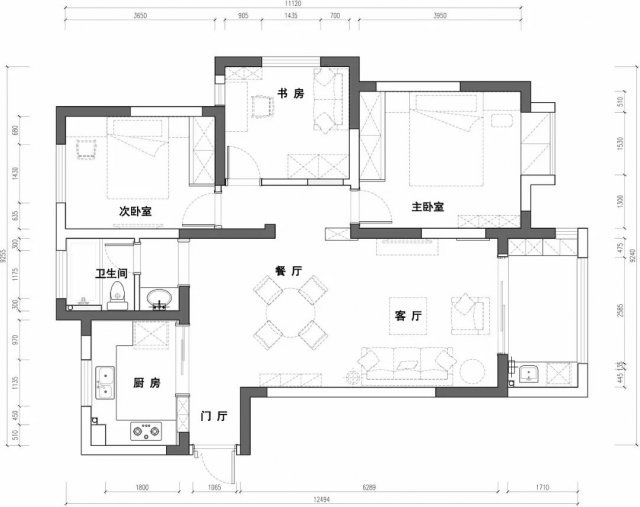 北欧风格三居室装修案例，104平米的房子装修多少钱？