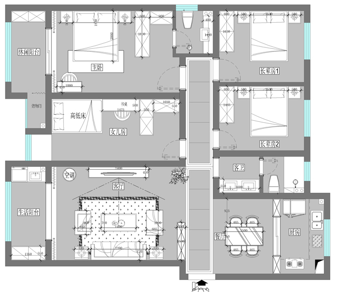 93平米三居室设计说明，14万元装修的现代风格有什么效果？