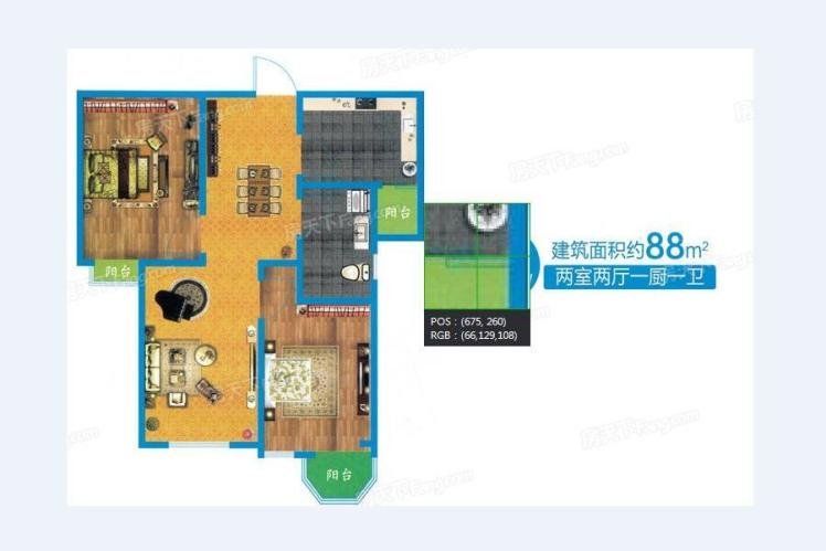 二居室的房子多大面积好？8万元的简约风格设计说明！