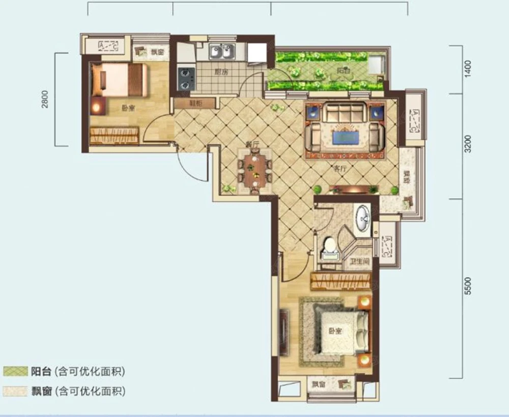 71平米二居室如何装修 地中海8万！