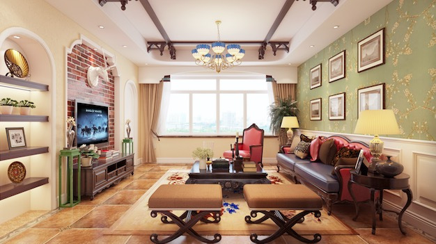 320平米五居室设计说明，90万元装修的美式风格有什么效果？