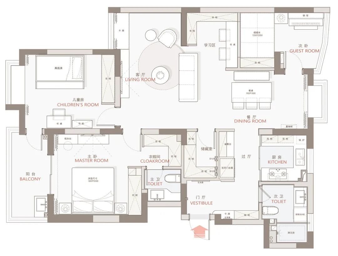 135平米三居室装修案例，装修价格只花13万元！