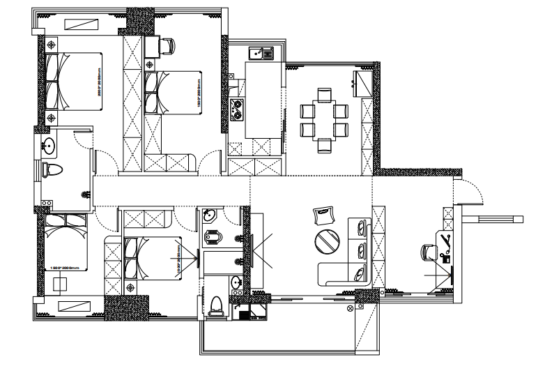 126平米现代风格三居室，预算18万，点击看效果图！