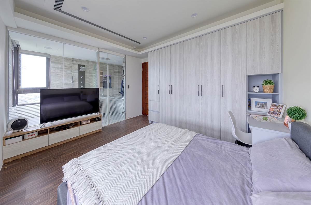 125平米的现代轻奢风装修，这套三居室简直就是让人宁静的心灵港湾。