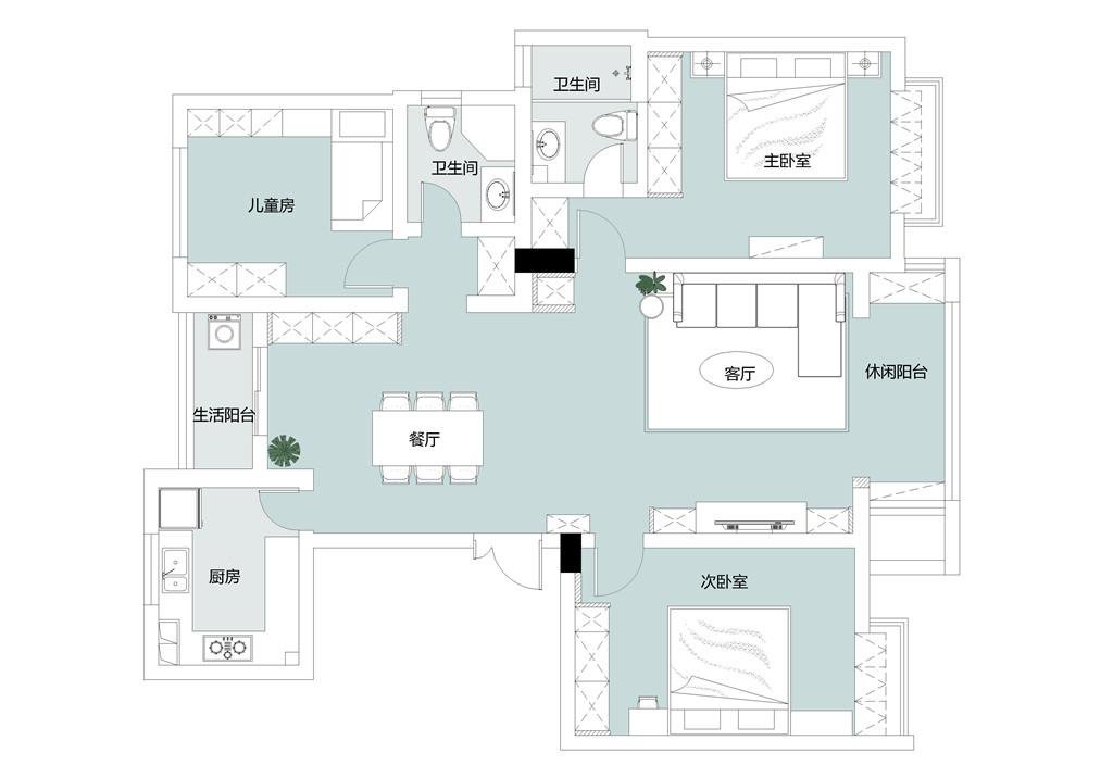 153平米的三居室，运用简约的装修风格效果是怎样的？
