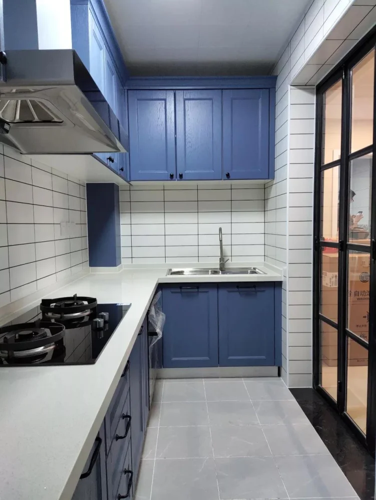 蓝色的厨房！91㎡新梅江两室美式新居8.7万