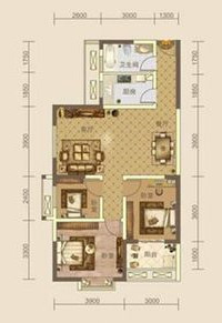 11.2万打造葛洲坝城花园98.37平地中海