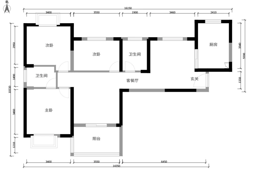 110平米三居室的现代风格案例，只花11万！