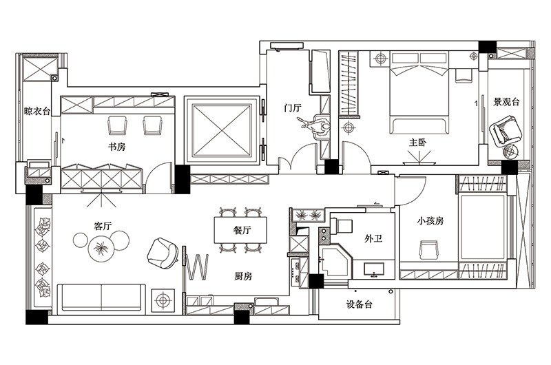 120平米的房子能装修成什么效果？现代风格三居室装修案例！