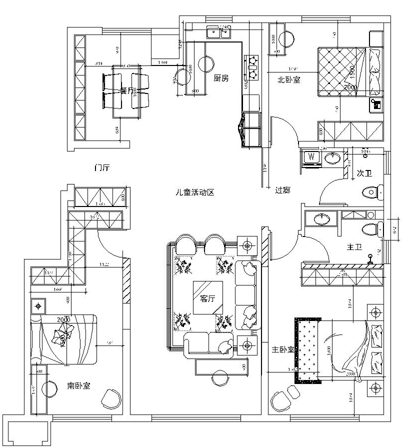 沈阳金地樾檀山138平3室两厅两卫新中式设计