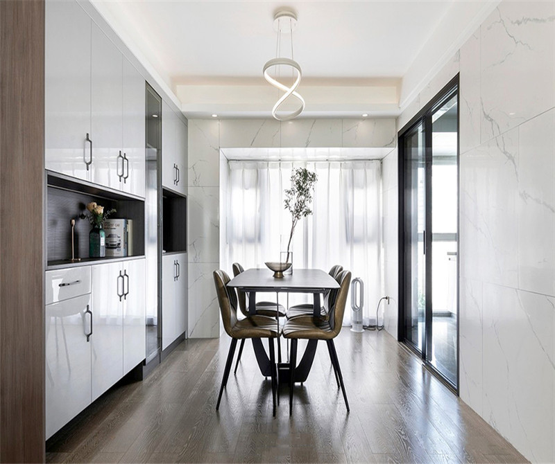 124平米三居室设计说明，12万元装修的现代风格有什么效果？