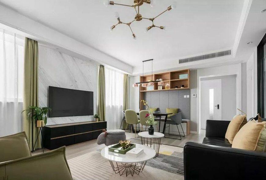 126平米三居室设计说明，4万元装修的现代风格有什么效果？