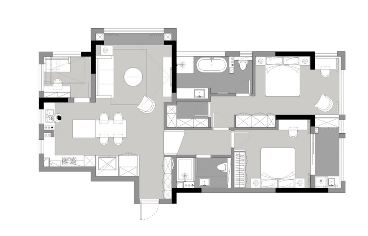 现代风格二居室精美装修，108平米的房子这样装才阔气！