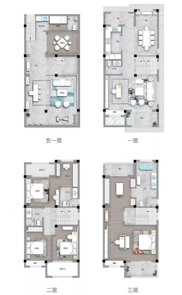 鸿坤花语墅253㎡新中式