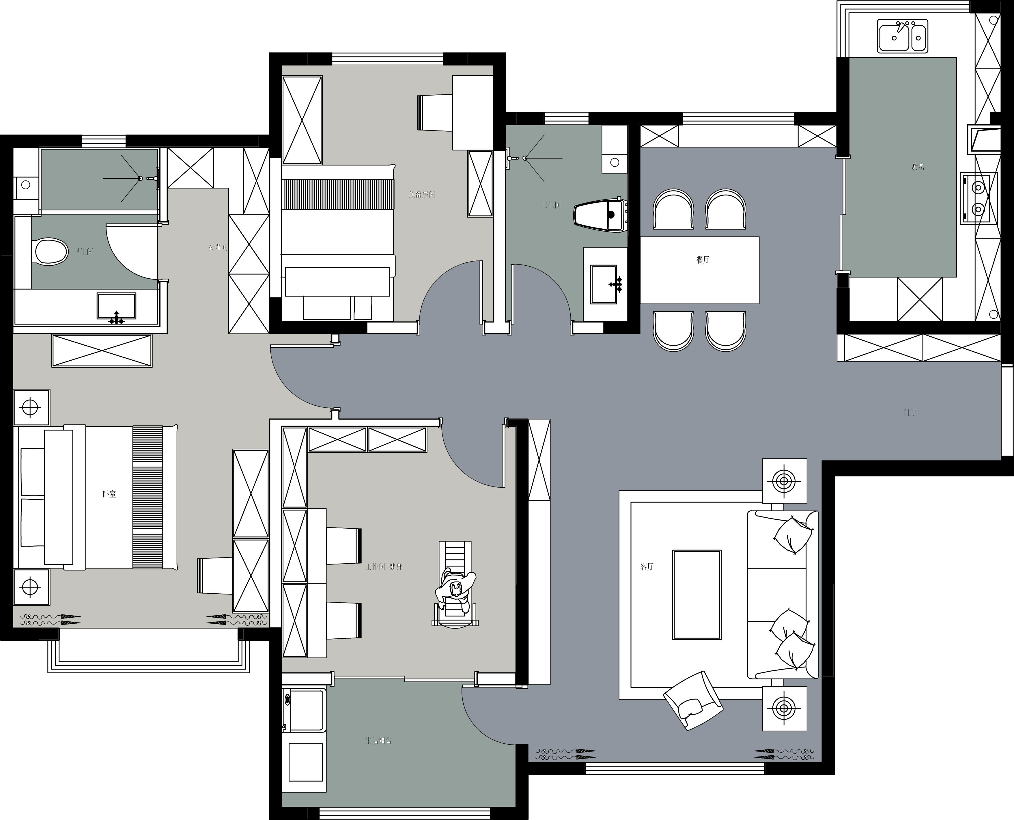 120平米的三居室，运用现代的装修风格效果是怎样的？