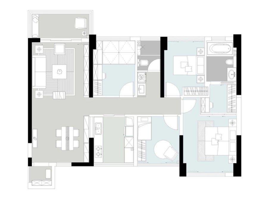 160平米四居室设计说明，25万元装修的简约风格有什么效果？
