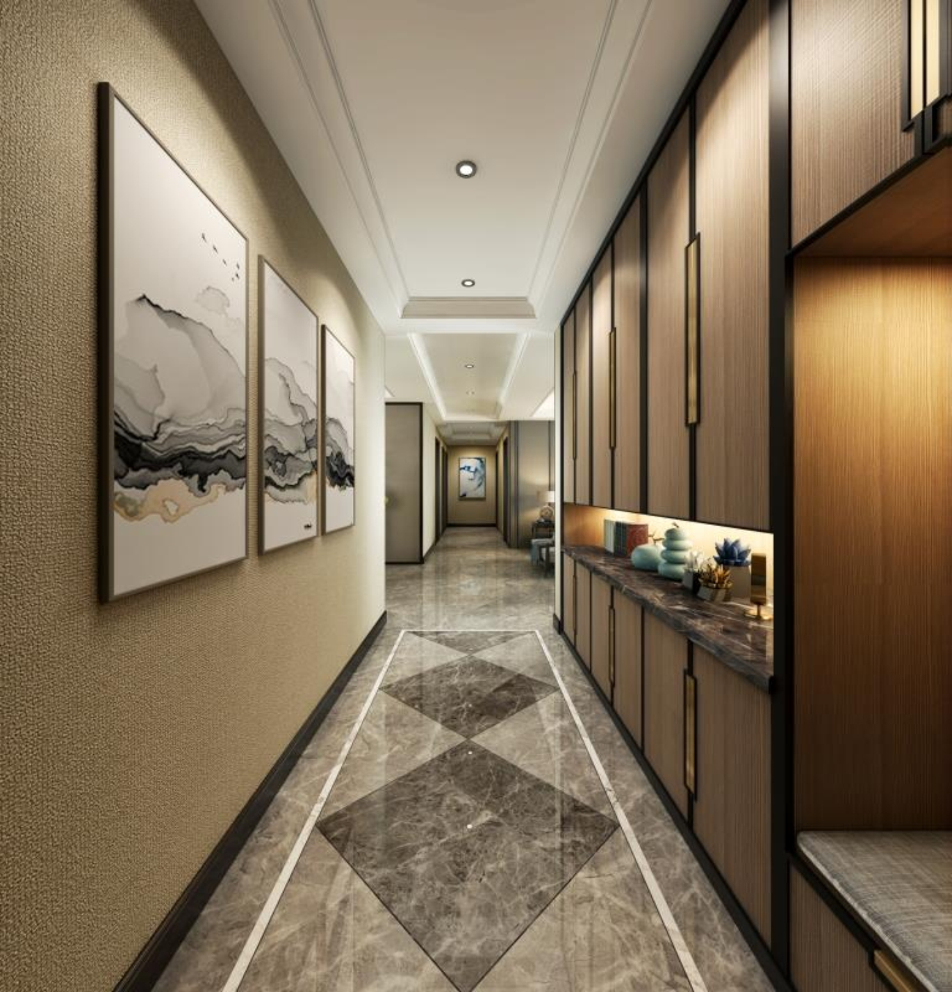 190平米现代风格四居室，预算65万，点击看效果图！