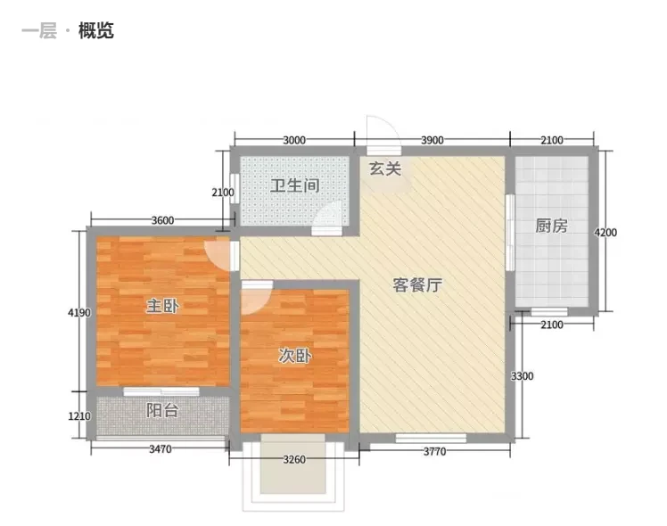 二居室的房子多大面积好？12万元的现代风格设计说明！