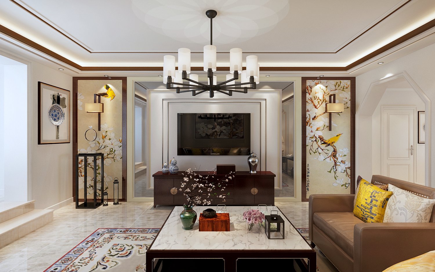 124平米的三居室装修只花了18万，中式风格让人眼前一亮！
