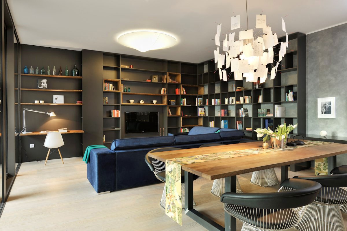 储物创意满分的现代客厅设计#