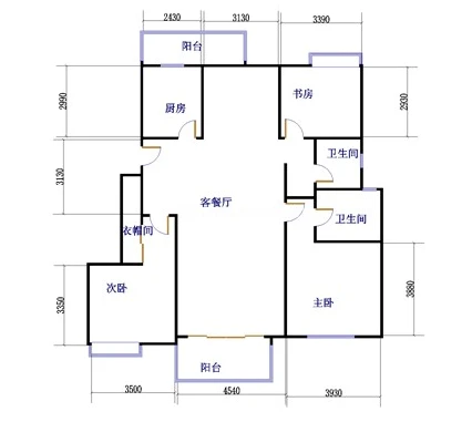 110平米三居室装修案例 简约9万！