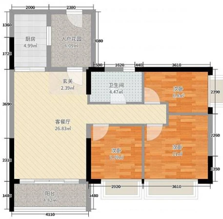 126平米三居室的现代风格案例，只花9万！