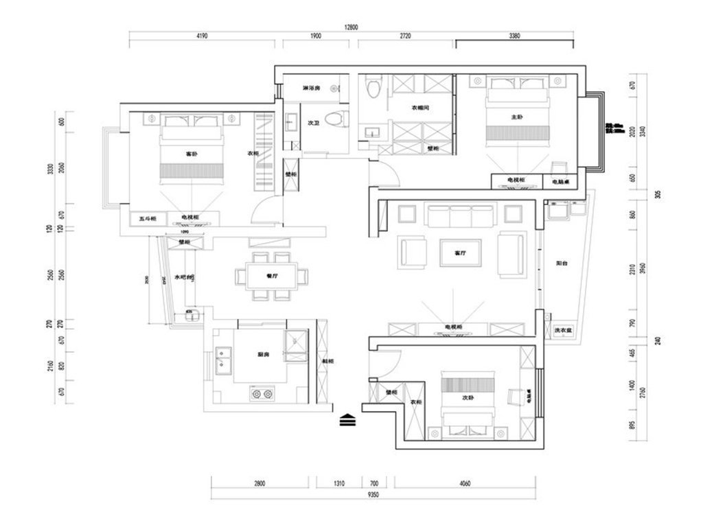 现代风格三居室装修案例，114平米的房子装修多少钱？