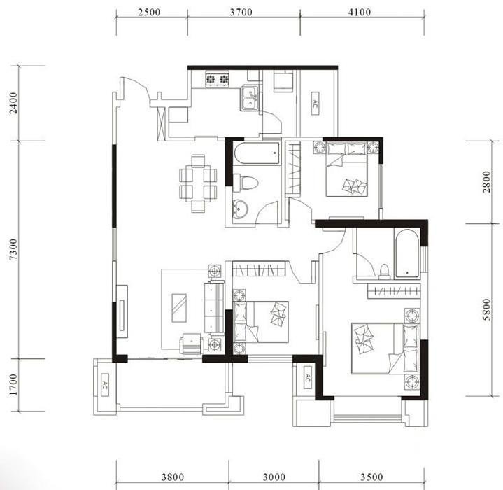 现代风格三居室装修案例，130平米的房子这样装才阔气！