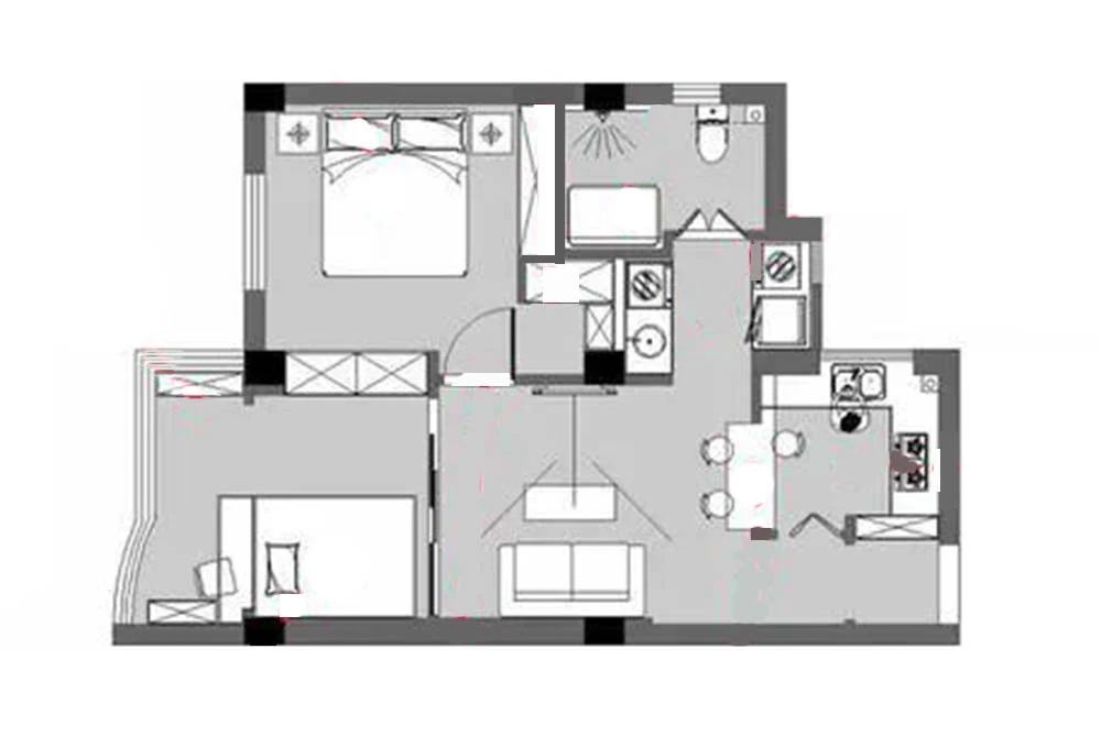 60平米一居室改两居，空间显的还很大