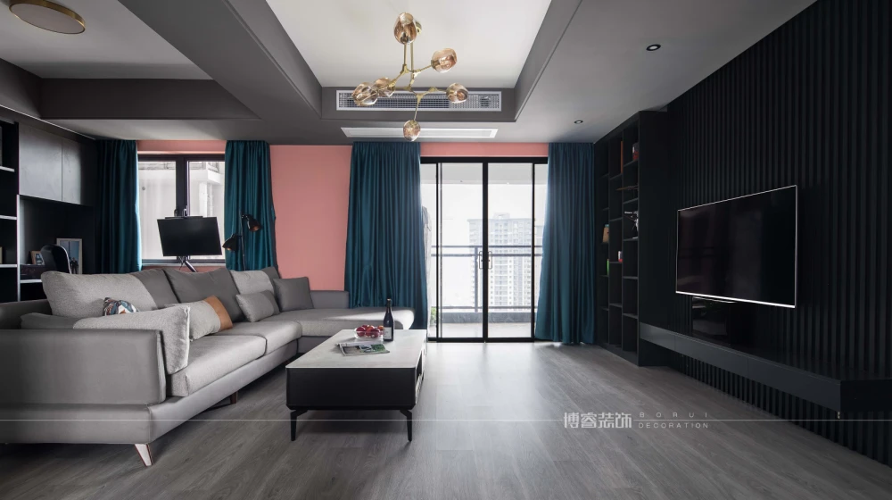 140平米的三居室装修只花了50万，现代风格让人眼前一亮！