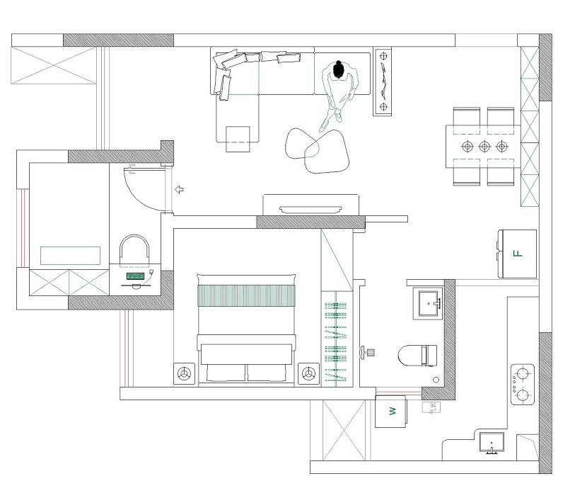104平米二居室设计说明，7万元装修的简约风格有什么效果？