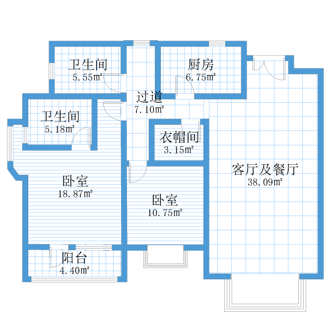 三居室的房子，足足125平米，如果用方式55万元是不是很划算？