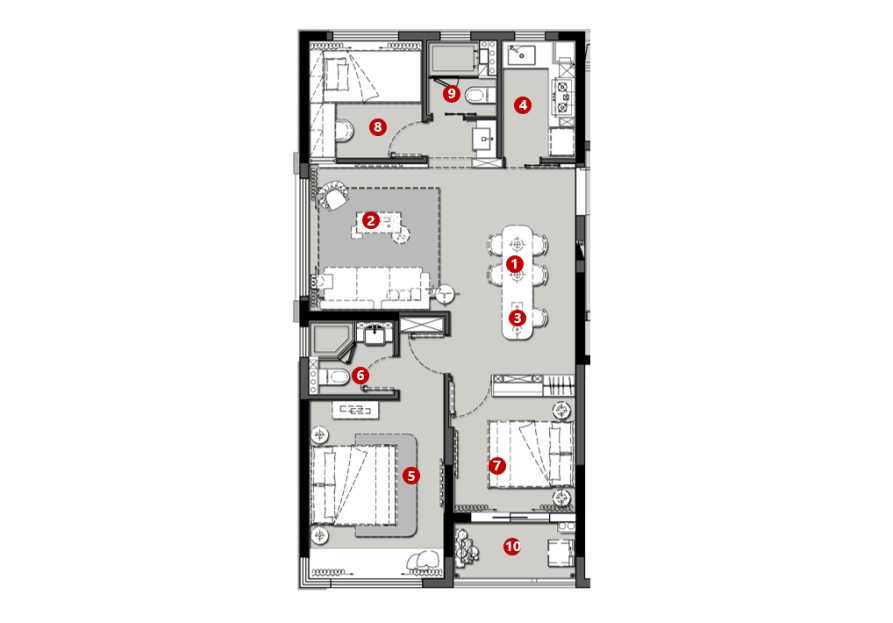 115平米的房子能装修成什么效果？简约风格三居室装修案例！
