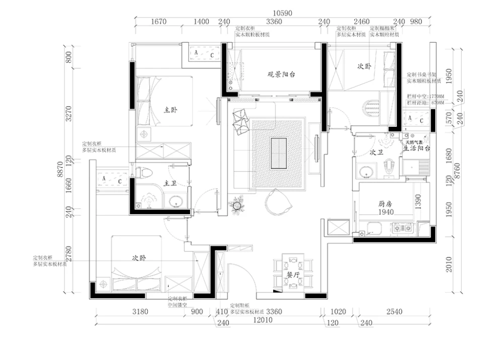 三居室现代装修不凌乱，18万元就能搞定？给跪了！