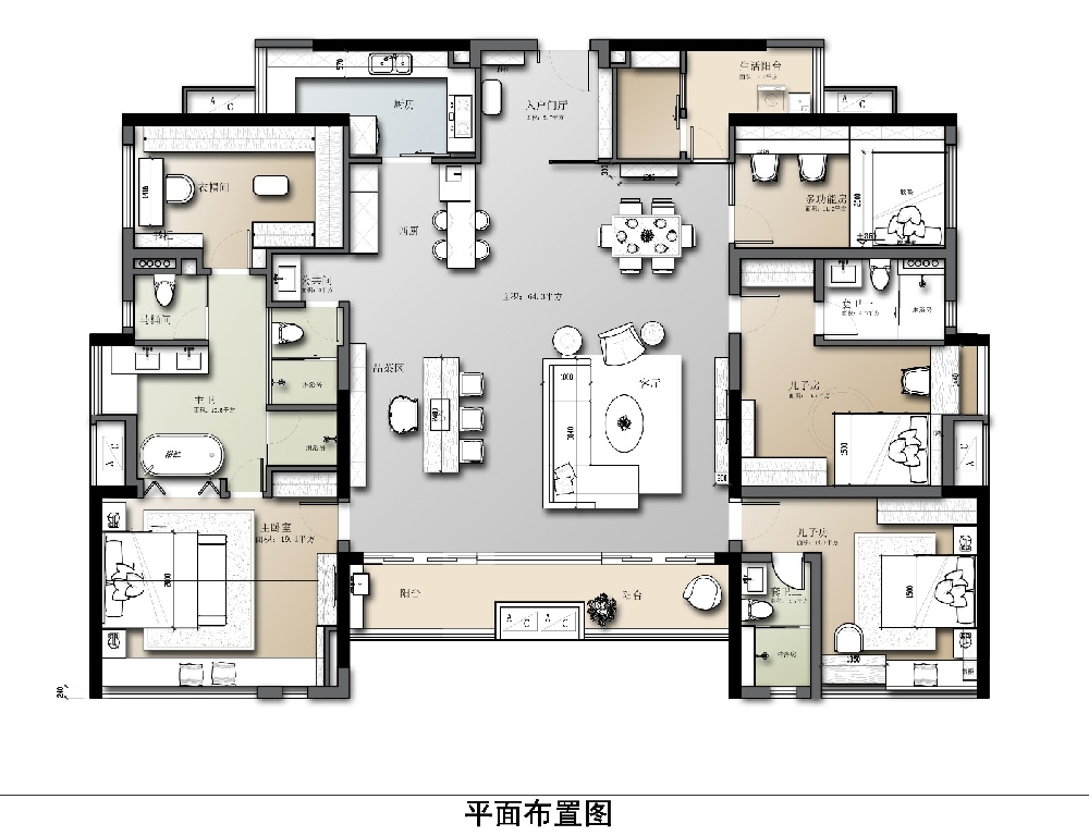 200平米现代风格四居室，预算30万，点击看效果图！
