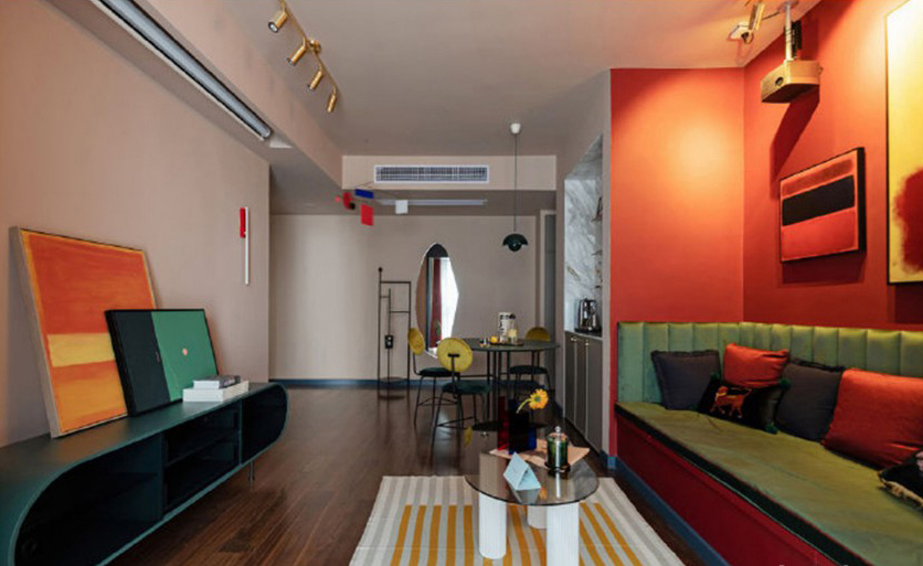 93平米的二居室，质感与时尚并存的混搭风装修。