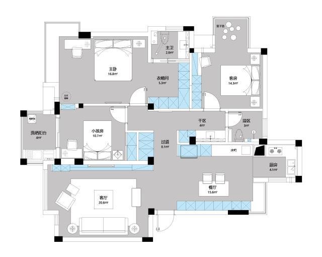 朋友买的130平米三居室，一共才花8万，这简约风格太美了！