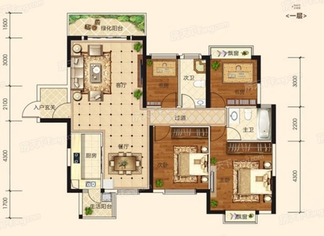 138平米的房子装修多少钱？现代风格四居室设计说明！