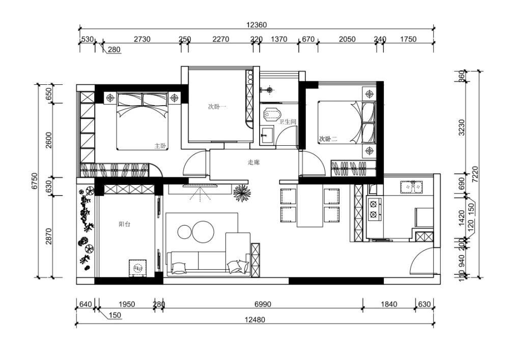 110平米现代风格三居室，预算11万，点击看效果图！