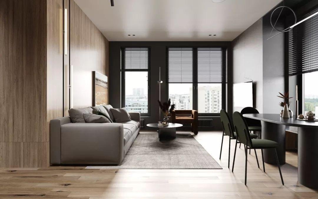 42平米现代风格一居室，预算16万，点击看效果图！
