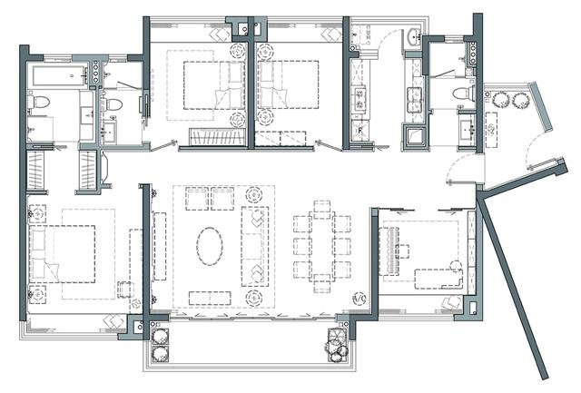 150平米四居室装修案例 简约风格