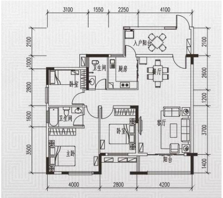 现代风格三居室装修案例，108平米的房子这样装才阔气！