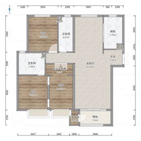 146平米的房子能装修成什么效果？中式风格三居室装修案例！