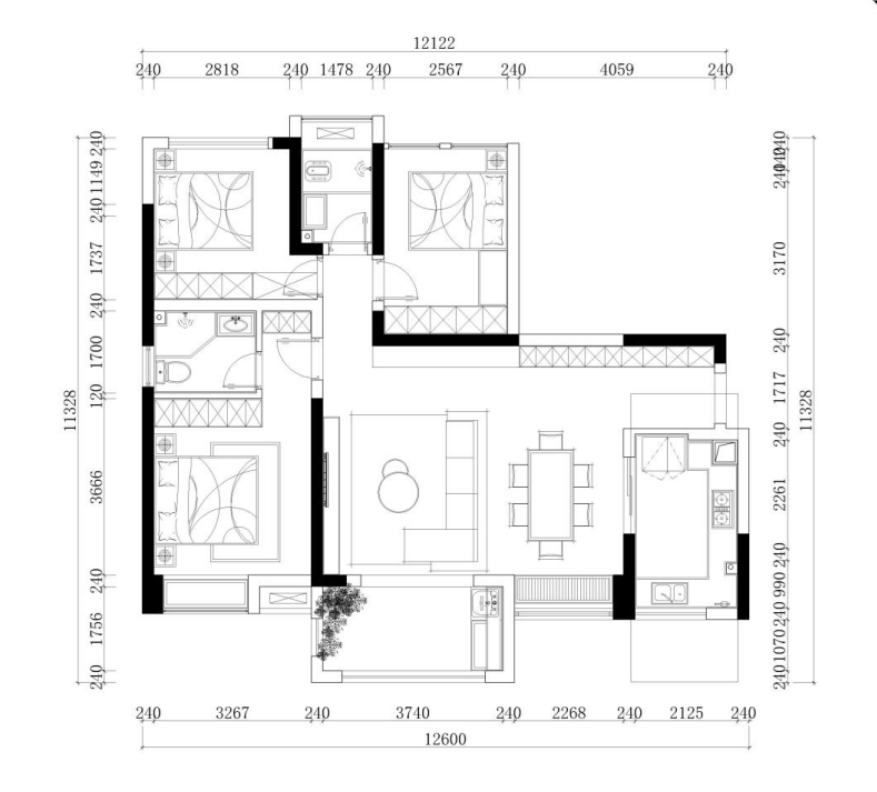 106平米的房子能装修成什么效果？美式风格三居室装修案例！
