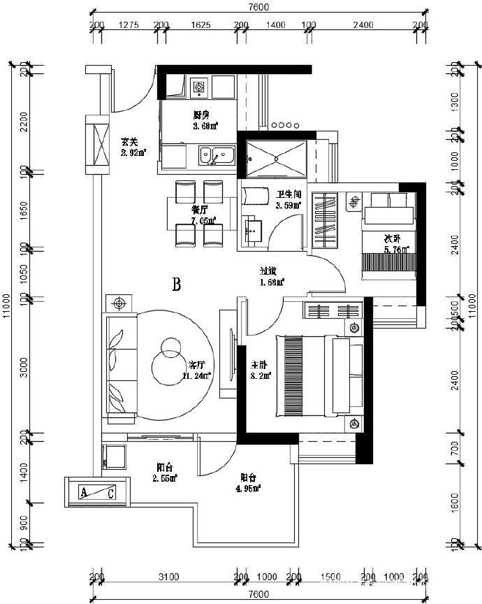 85平米的房子能装修成什么效果？简约风格二居室装修案例！