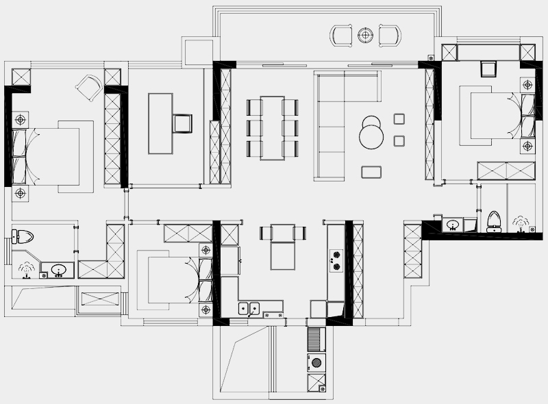 133平米四居室设计说明，9万元装修的现代风格有什么效果？